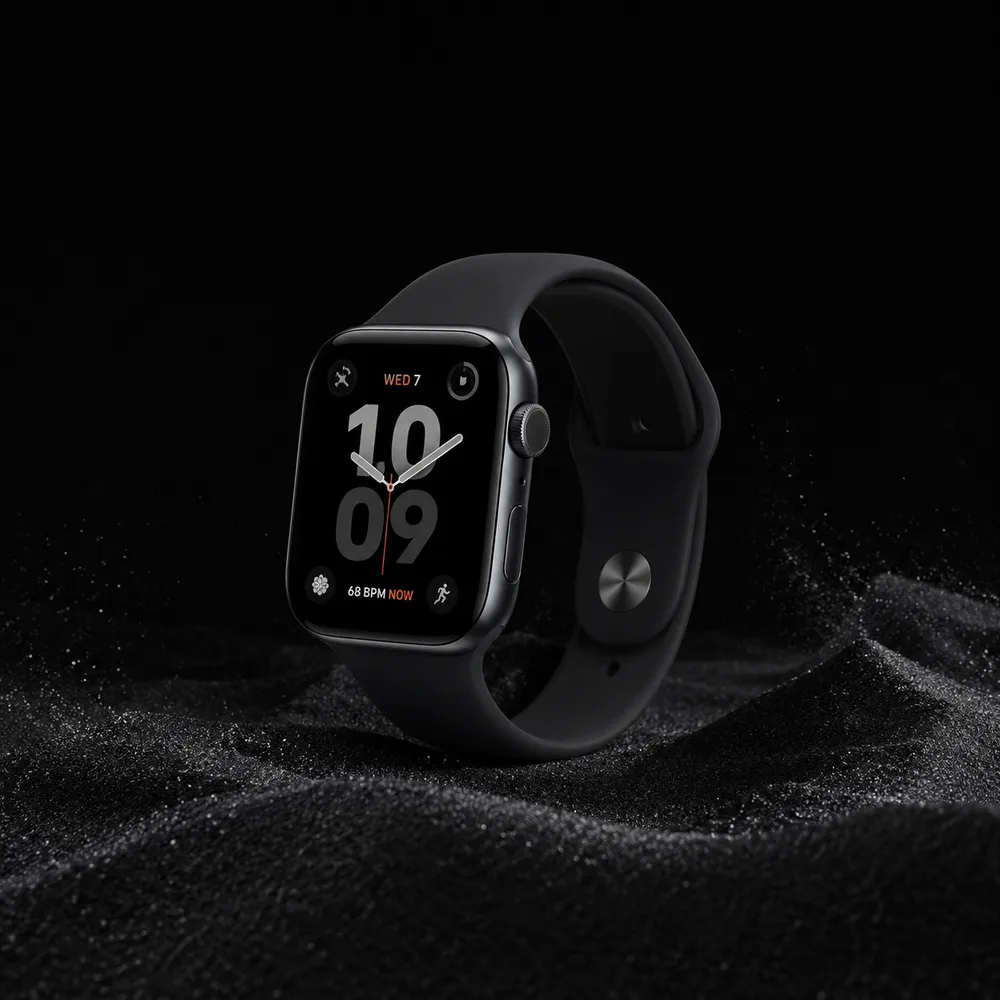 Apple Watch SE 3 con correa deportiva negra