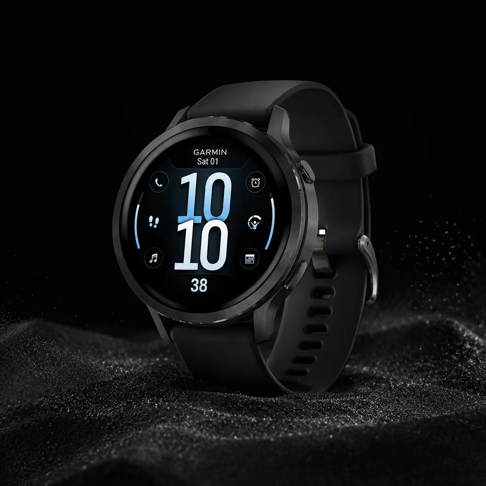 Reloj inteligente Garmin Venu 4 con correa negra